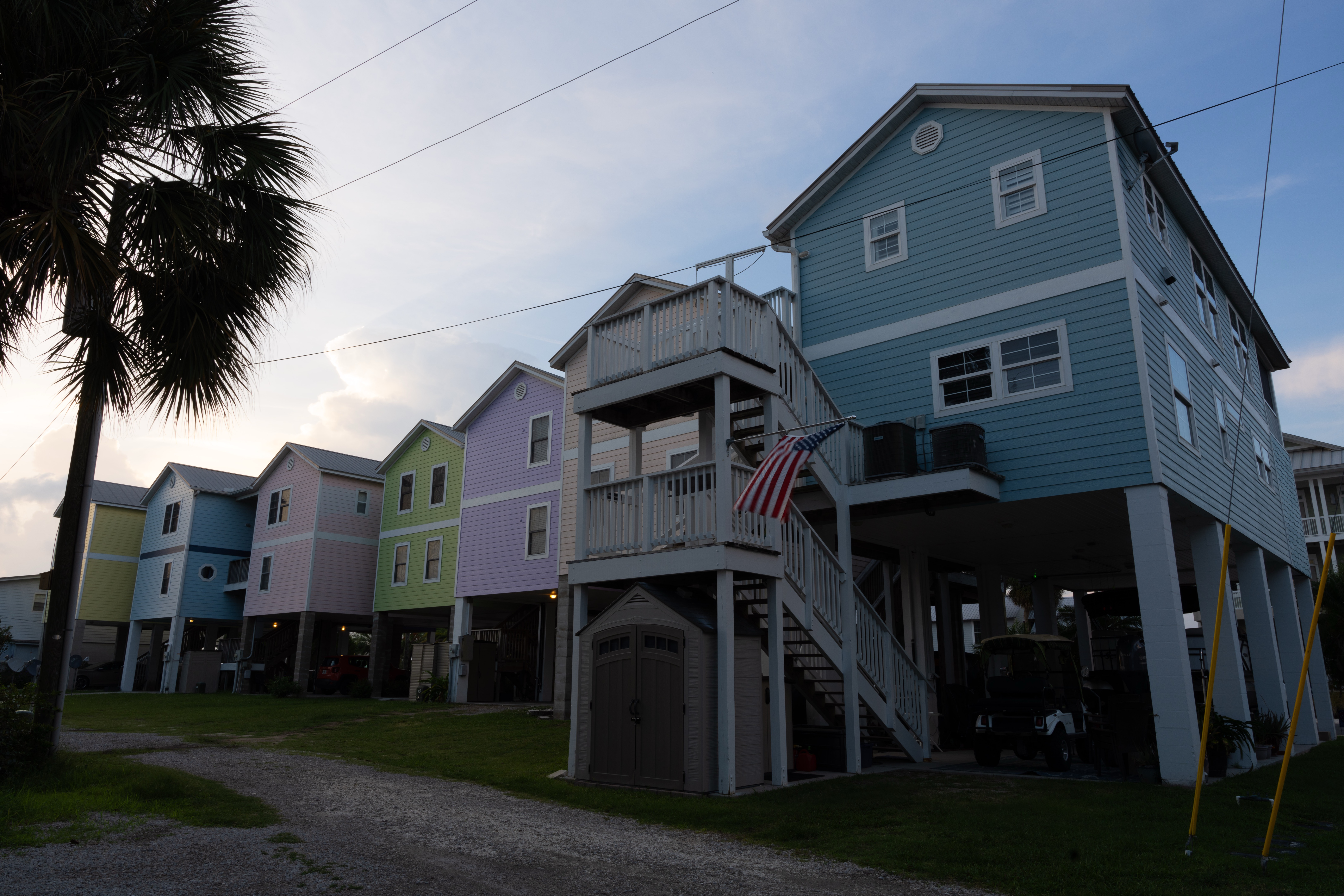Wooden buildings of Dock Street in Cedar Key