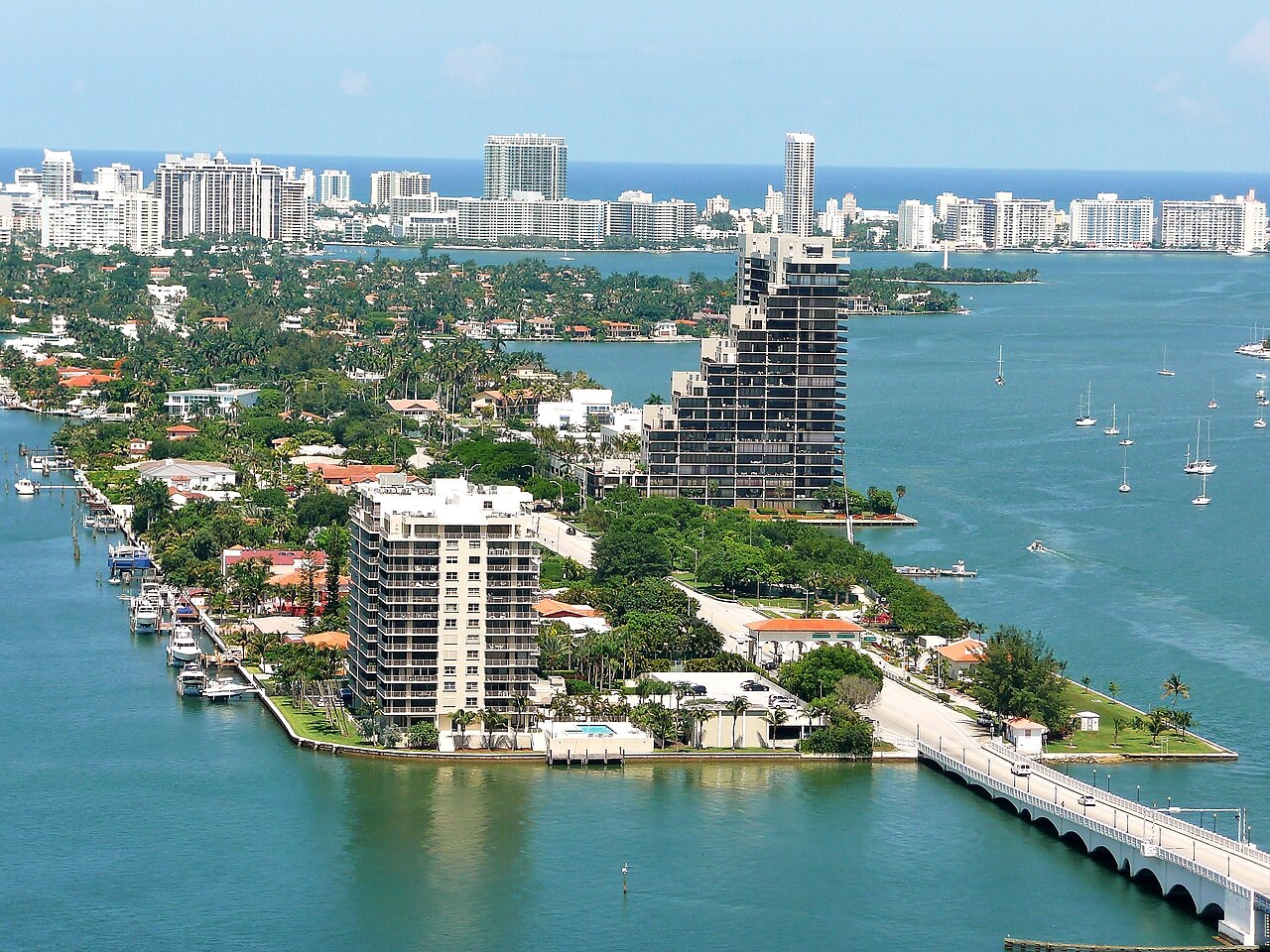 Venetian Causeway crossing Biscayne Bay